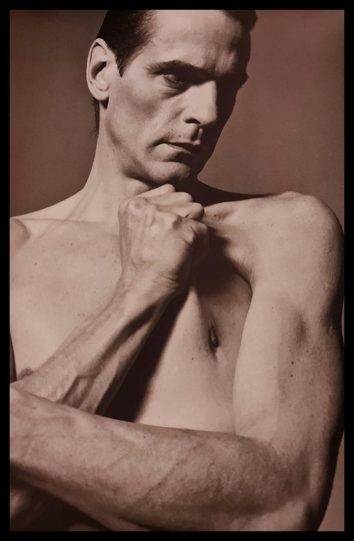 Michel Compte, Actor Jeremy Irons, 1990: Photographer: Michel Comte (born 19 February 1954) is a Swiss artist, filmmaker, fashion and portrait photographer. Subject/Title: Frida Kahlo Date Of Negative: 1990 Type Of Print: Sheet Fed Photograv