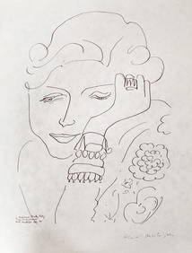 Henri Matisse, 'Portrait De Madame Dorothy Taley' lithograph On Japon - 1960 (1 of 3)