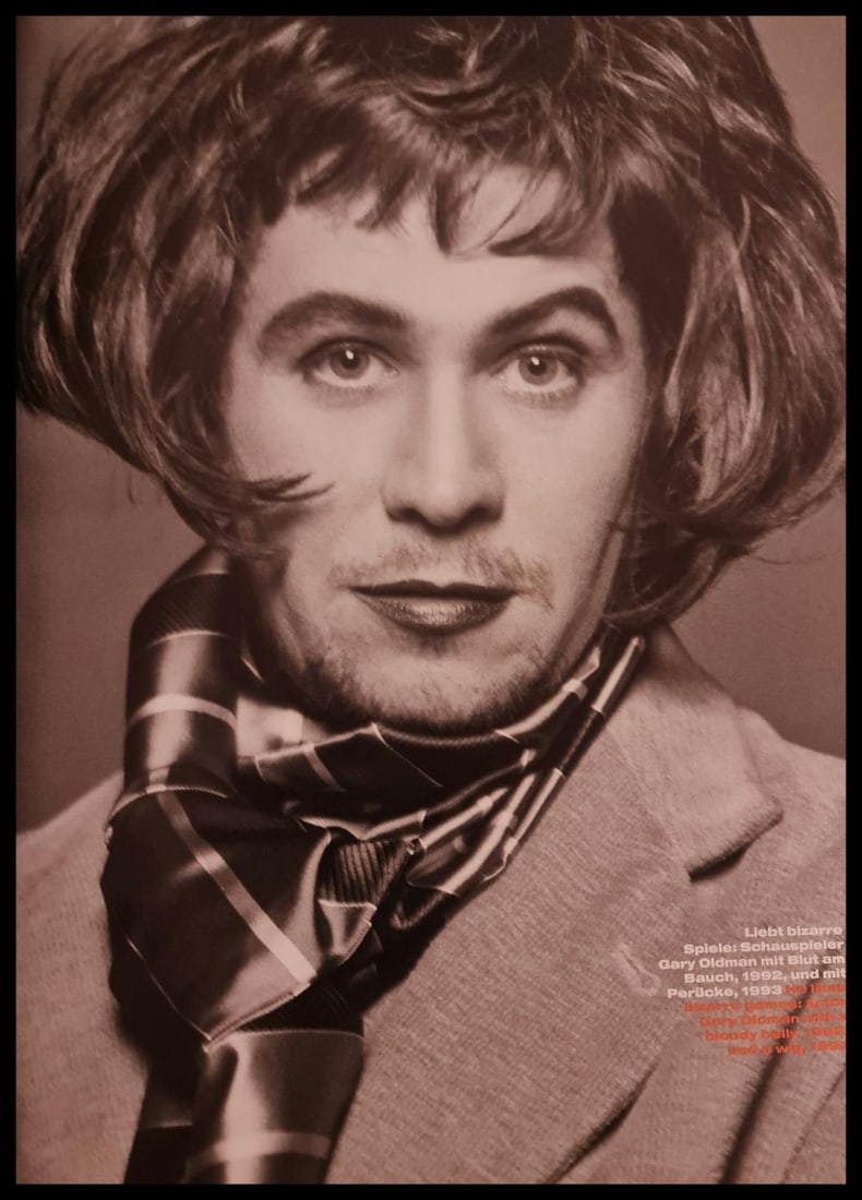 Michel Compte, Gary Oldman with a wig, 1993: Photographer: Michel Comte (born 19 February 1954) is a Swiss artist, filmmaker, fashion and portrait photographer. Subject/Title: Frida Kahlo Date Of Negative: 1993 Type Of Print: Sheet Fed Photograv