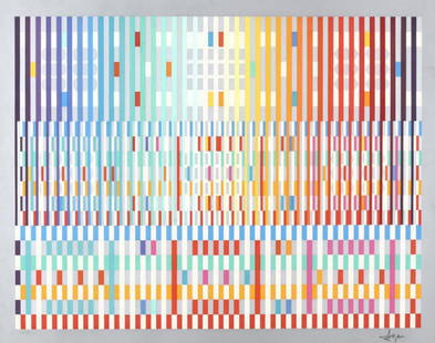 Yaacov Agam 'Blessing (Light)' Serigraph, Signed & Numbered, Publisher Coa: A certificate of Authenticity is included.