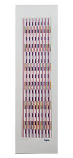 Yaacov Agam, Vertical Orchestration, Serigraph Signed & Numbered: Artist: Yaacov Agam Title: From the VERTICAL ORCHESTRATION portfolio Year: C1980s Dimensions: 26 in. by 8.5 in. Edition: HC 12/18 Medium: Silkscreen Condition: Excellent Signature Details: Hand-signed