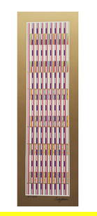 Yaacov Agam, Vertical Orchestration, Serigraph Signed & Numbered: Artist: Yaacov Agam Title: From the VERTICAL ORCHESTRATION portfolio Year: C1980s Dimensions: 26 in. by 8.5 in. Edition: HC 13/18 Medium: Silkscreen Condition: Excellent Signature Details: Hand-signed