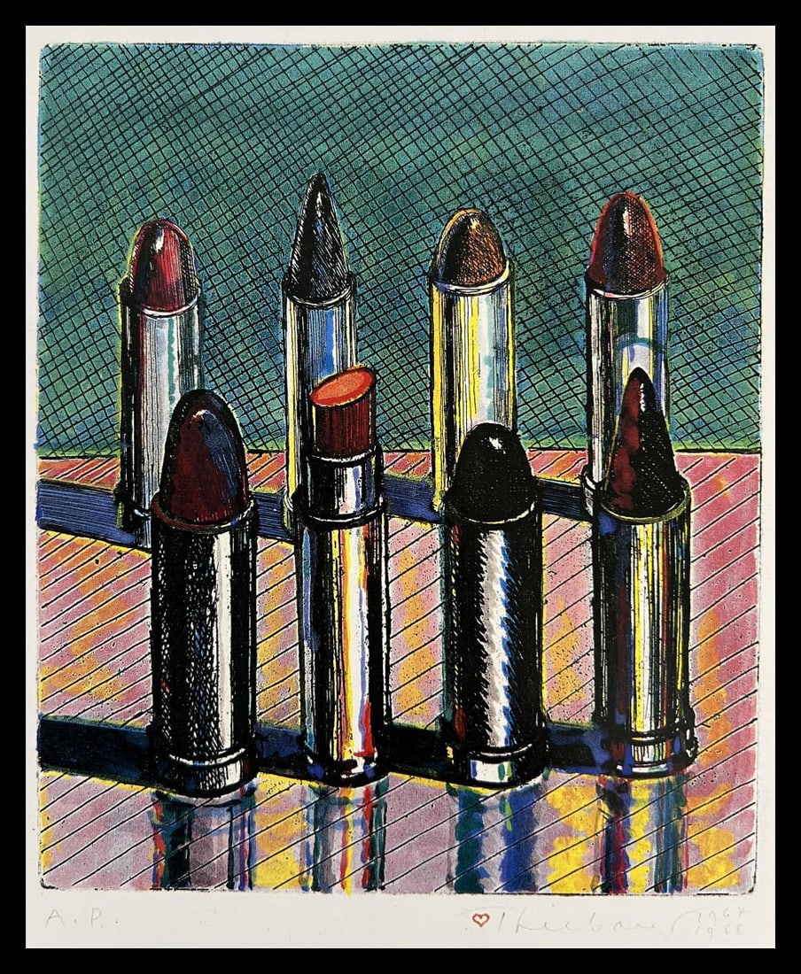 Wayne Thiebaud, Eight Lipsticks, 1988, Plate Signed, Numbered & Dated (1 of 1)