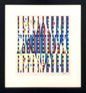 Yaacov Agam 'Love Star of David - 1978, Original Gouache: Artist: AGAM, YAACOV Title: LOVE STAR OF DAVID Size: 29 x 22.2 INCHES Year: 1978 Medium: GOUACHE ON PAPER Edition: ORIGINAL Description: Hand signed by the artist. Image size 20.25 x 18.5 inches. Artw