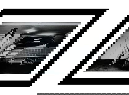 Helmut Newton, Cadillac Hollywood, 1976, Hand Signed: HELMUT NEWTON, CADILLAC HOLLYWOOD, 1976 Original Hand Signed (pencil) by Helmut Newton lower right corner Photo from the special collection series, almost 50 years old! Titled and dated on the verso I