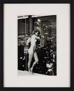 Helmut Newton, Patti Hansen Over Manhattan,1977: Helmut Newton, Hollywood 1976, Saddle I,Paris 1976 Original Hand Signed (pencil) by Helmut Newton lower right corner Photo from the special collection series, almost 50 years old! Titled and dated on