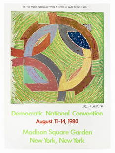 Frank Stella, Democratic National Convention 1980 Signed (Polar Coordinate Iv 1980): Frank Stella Democratic National Convention 1980 SIGNED (Polar Coordinate IV 1980), 1980 Offset lithograph on semigloss paper 37 1/2 Ã— 27 1/2 in | 95.3 Ã— 69.9 cm Edition of 120 (unnumbered) Co