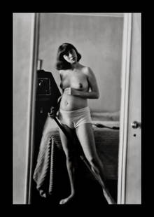 Diane Arbus, Self-portrait pregnant, N.Y.C, 1945: "Photographer: Diane Arbus Born: March 14, 1923, New York, New York, United States. Died: July 26, 1971, Westbeth Artists Housing, New York, United States. Diane Arbus was an American photographer. Ar