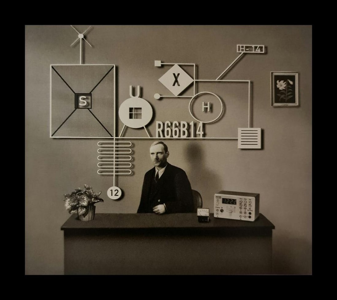 Ruud Van Empel, The Office#9, 1996: Photographer: Ruud van Empel (born 21 November 1958 in Breda) is a Dutch photographer and visual artist. Subject/Title: The Office#9 Date Of Negative: 1996 Type Of Print: Fine Duotone Photo Engraving