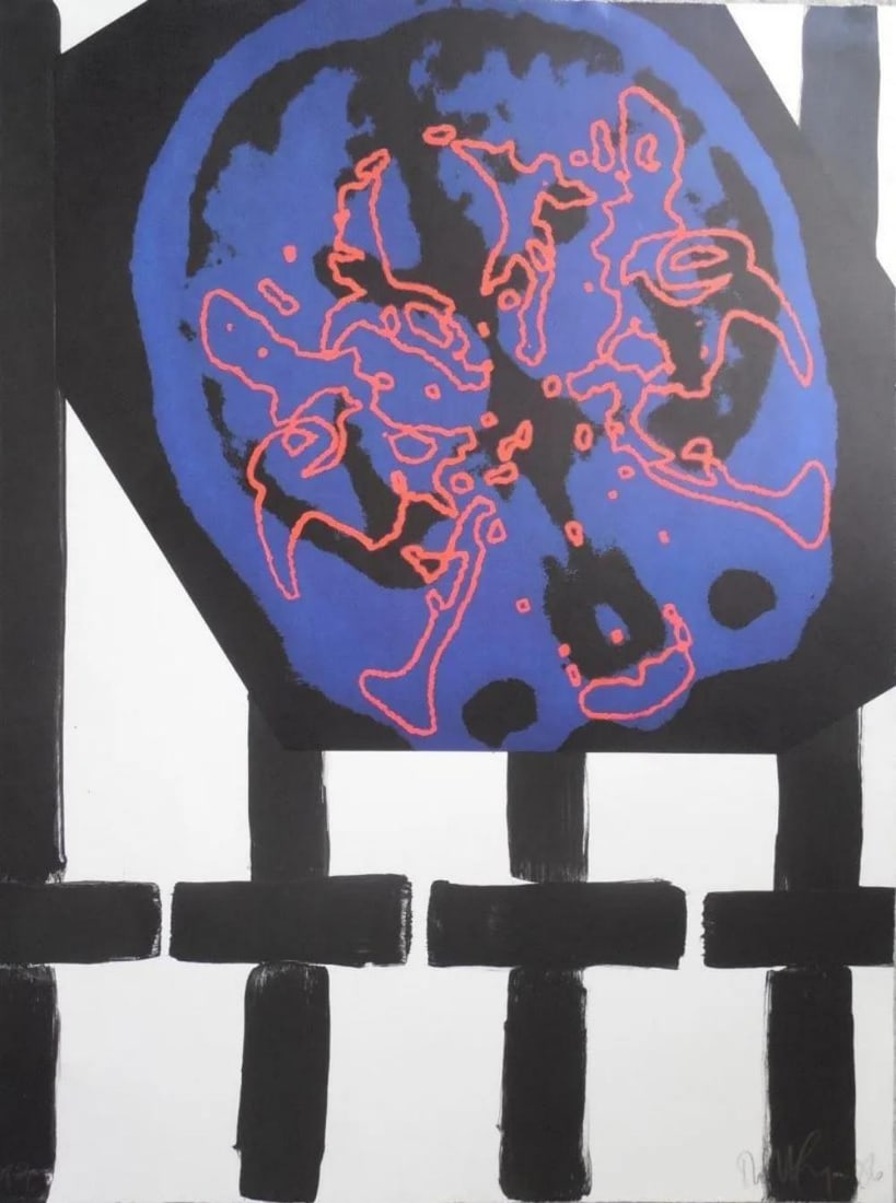 Robert Longo, For Joseph Beuys, Lithograph Signed # Pp 3/6: Artist: Robert Longo Title: Untitled (for Joseph Beuys) Year: 1986 Dimensions: 32in. by 24in Edition: Printer's Proof (PP 3/6) Publisher: Galerie Bernd Kuser Munich Medium: Lithograph in Colors on Som