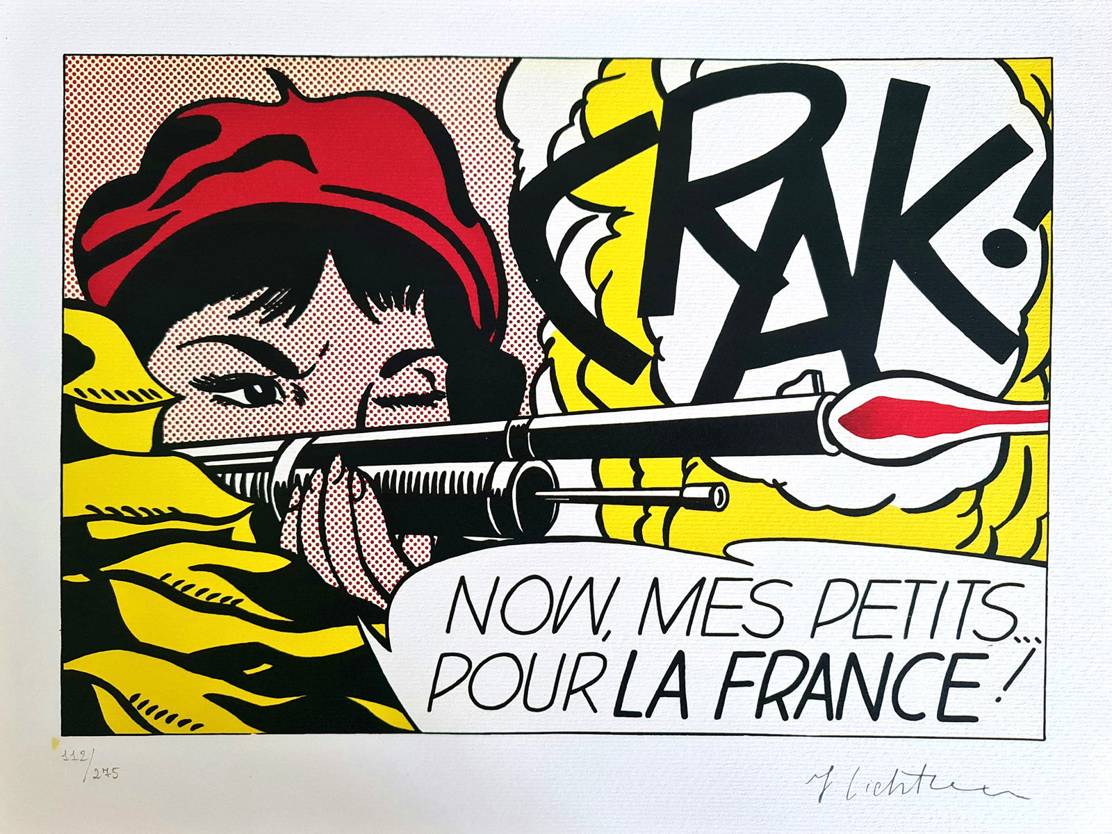 Roy Lichtenstein '"Crak!" - 1986' Limited Edition Lithograph (1 of 2)