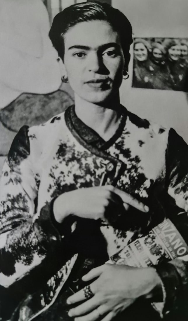 Frida Kahlo, Photo by Juliaen Levy, 1938: Subject: Photo by Juliaen Levy Subject/Title- Frida Kahlo Photos Type Of Print: Authentic Vintage Sheet Fed Photogravure/Heliogravure Date Of Print: 2021 Publisher: Taschen GmbH Paper: Medium weight, 