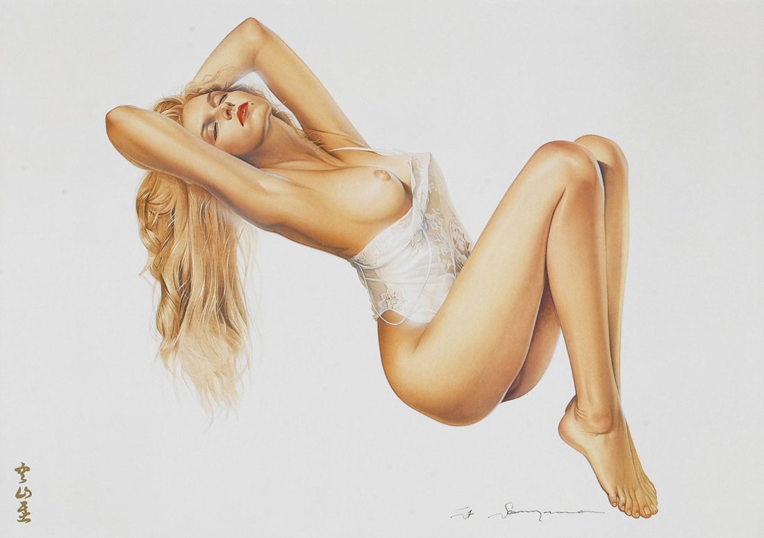 Hajime Sorayama 'Blonde in Lingerie' Signed & numberedLithograph (1 of 2)