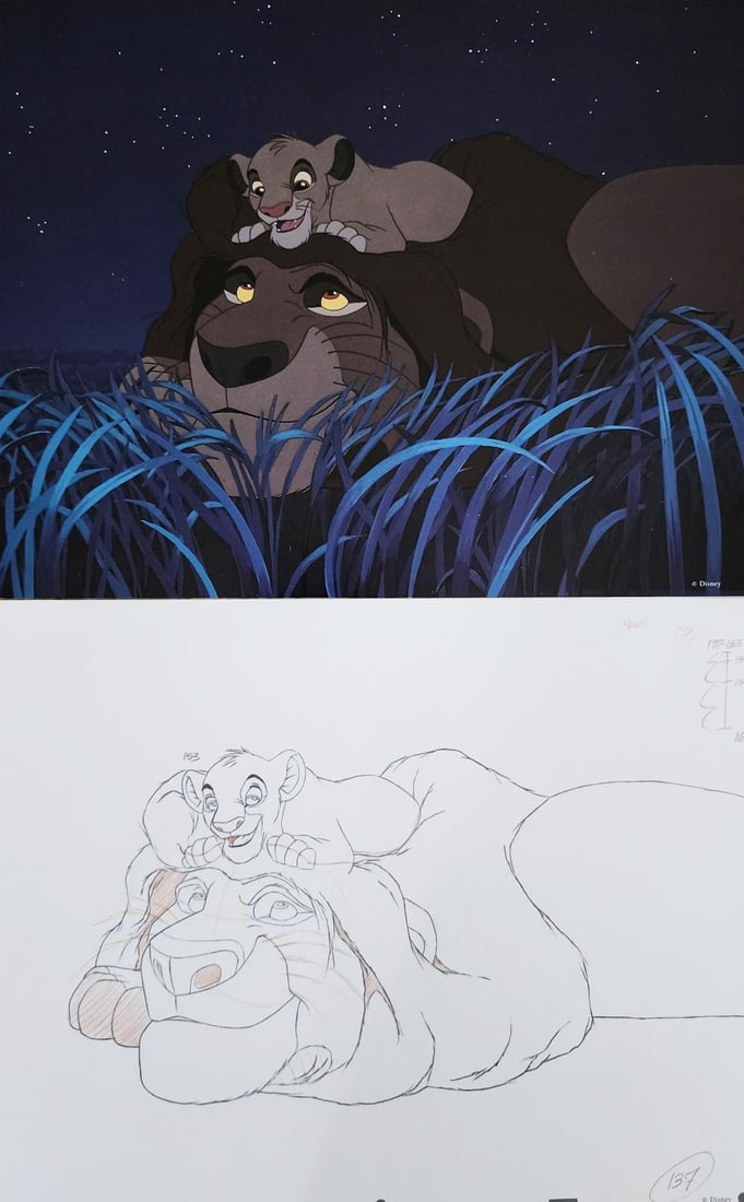 Disney The Lion King Animation Reproduction Drawing and Cel (1 of 5)