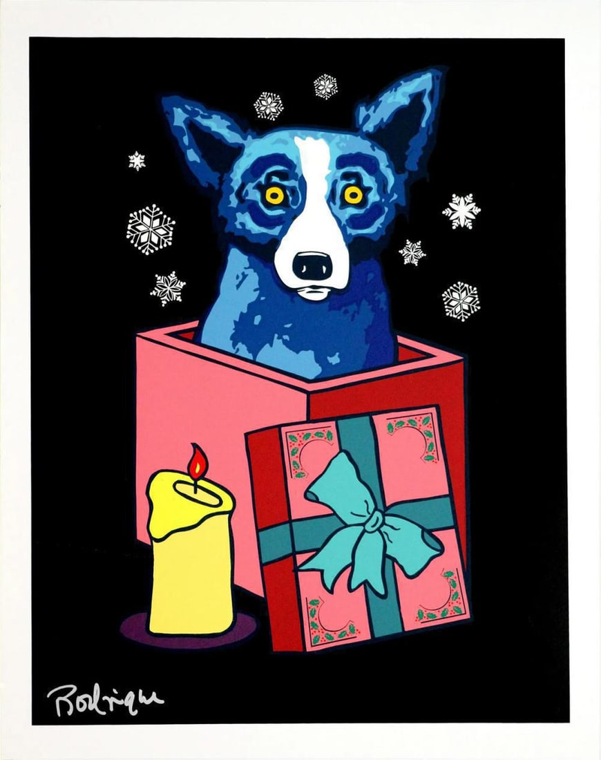 George Rodrigue - Blue Dog 'Midnight Surprise" Signed & Numbered Silkscreen (1 of 1)