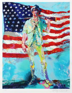 Leroy Neiman, The Minuteman, Signed & Numbered Serigraph: Artist: Leroy Neiman Title: The Minuteman Year Produced: 2002 Medium: Serigraph Edition: 116/280 Size: 28" x 21 1/2" Hand Signed: Hand Signed & numbered in pencil by the artist Condition: Artwork in E