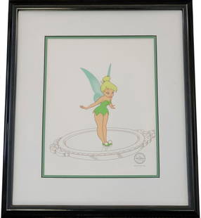 DISNEY FRAMED SERICEL - TINKER BELL - "PLAYFUL PIXIE": RAMED CERTIFIED DISNEY TINKERBELL SERIGRAPH CEL Edition size 2500