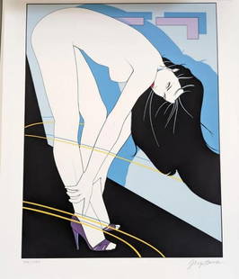 Patrick Nagel, from the The Playboy Portfolio I, 1986 Signed and Numbered 4: Description Patrick Nagel "Playboy Porfolio II" Serigraph Publication date- 1986 Edition- Edition of 1250 pieces signed and numbered Print measures 20 x 16 Inches Estate signed by Jennifer Nagel. Cond
