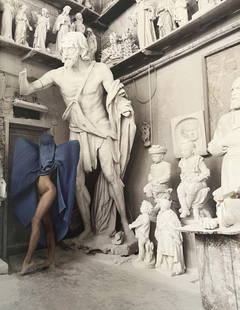 Marc Lagrange, The Blue Cage, 2000's: Photographer: Marc Lagrange was a Belgian photographer known for his nude portraits of female figures. Lagrange created dream-like and fantastical narrative pictures populated by beautiful nudes that