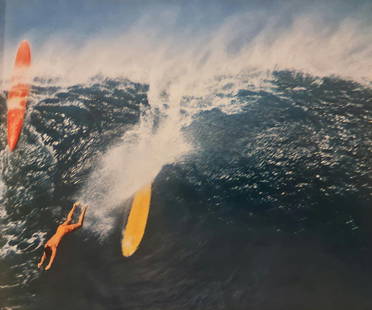 Leroy Grannis, Launch off the surf board, 1960's: Photographer: LeRoy Grannis (1917-2011) captured the early surf lifestyle of Southern California unlike any other of his generation. Subject/Title: Launch off the surf board Date Of Negative: 1960's T