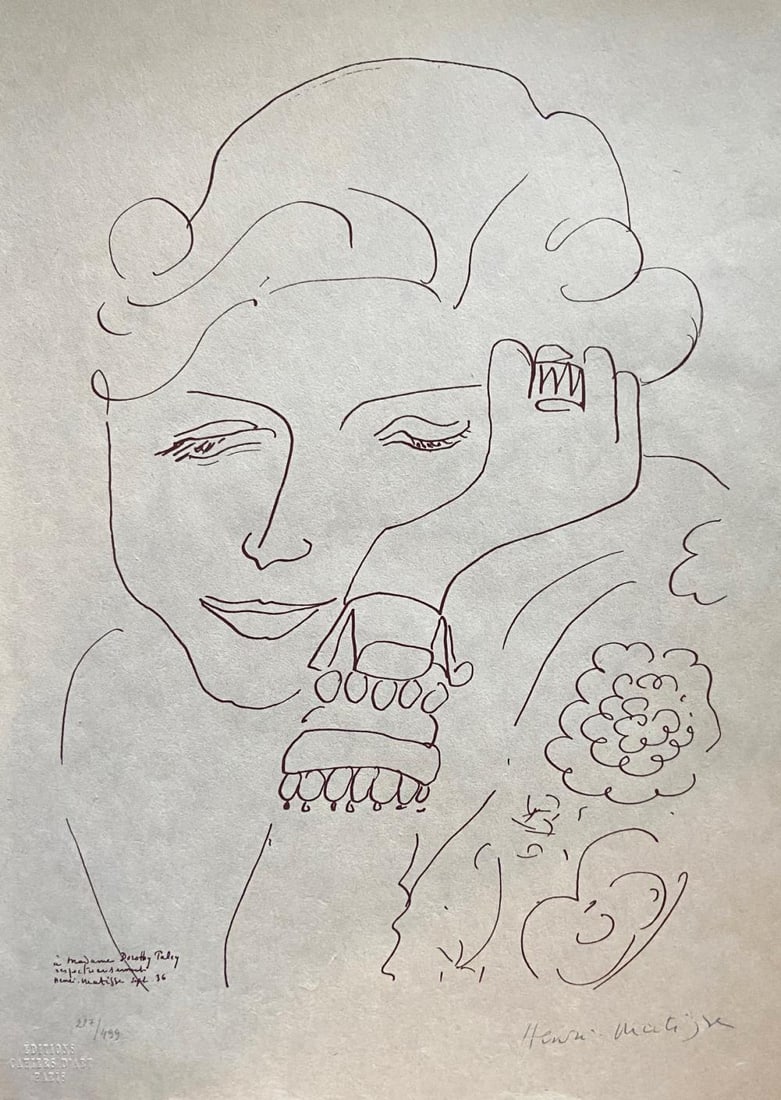 Henri Matisse, 'Portrait De Madame Dorothy Taley' lithograph On Japon - 1960 (1 of 1)