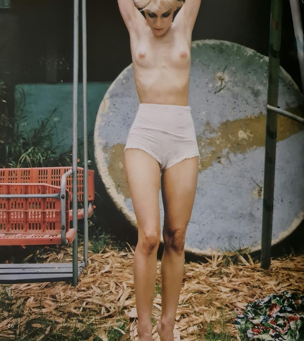 Michel Compte, A woman poses in her garden for L.A. Nudes, Los Angeles, 1997: Photographer: Michel Comte (born 19 February 1954) is a Swiss artist, filmmaker, fashion and portrait photographer. Subject/Title: Frida Kahlo Date Of Negative: 1997 Type Of Print: Sheet Fed Photograv