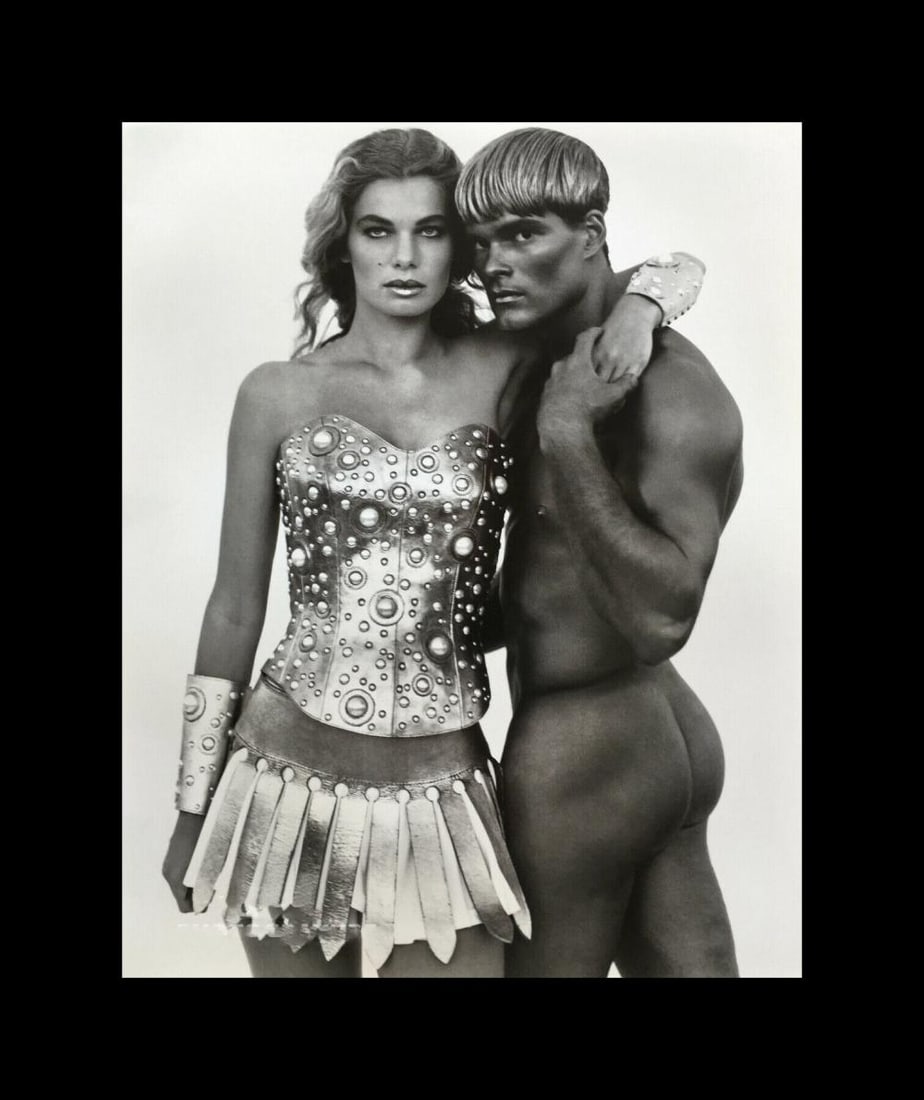 HERB RITTS - Cordula and Paul. Los Angeles, 1992: Photographer: Herbert "Herb" Ritts (American, 1952 - 2002) - renowned fashion, art and celebrity photographer. Title: Cordula and Paul. Los Angeles Date Of Negative: 1992 Type Of Print: Fine Duotone P