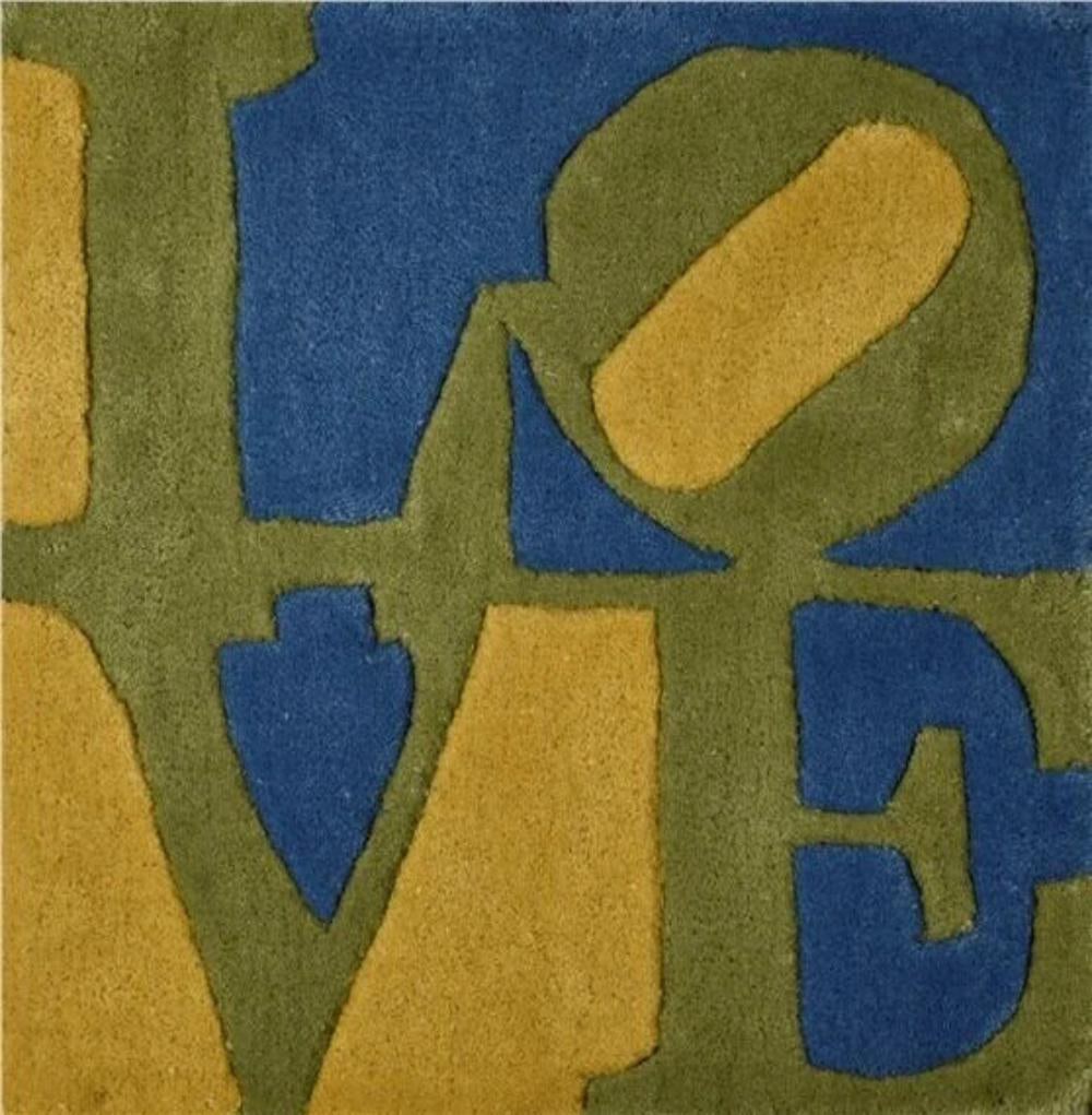 ROBERT INDIANA, SPRING - LOVE, MULTIPLE WOOL SIGNED & NUMBERED, GREEN, BLUE & YELLOW (1 of 2)