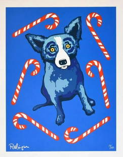 George Rodrigue Blue Dog 'Sweet Like You' Signed & Numbered Silkscreen: Artist: George Rodrigue Title: Sweet Like You Year: 2000 Dimensions: 20in. by 16in. Edition: from the rare limited edition of 150 Medium: Original serigraph on paper Condition: Excellent Signature Det