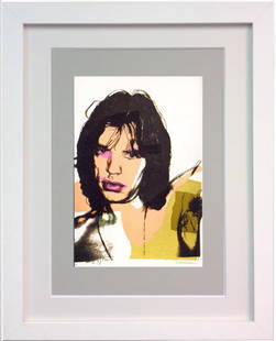 Andy Warhol, 'Mick Jagger FSII.141', Framed Announcement-card, 1975: Artist: Andy Warhol. Title: 'Mick Jagger' FS II.141 Framed Announcement card. Medium: Lithograph Size: Image size: 6" x 4" Framed: 10" x 8" Year: 1975 Description: Signed and numbered on the plate by