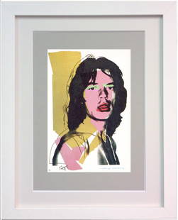 Andy Warhol, 'Mick Jagger FSII.143', Framed Announcement-card, 1975: Artist: Andy Warhol. Title: 'Mick Jagger' FS II.143 Framed Announcement card. Medium: Lithograph Size: Image size: 6" x 4" Framed: 10" x 8" Year: 1975 Description: Signed and numbered on the plate by