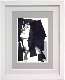 Andy Warhol, 'Mick Jagger FSII.144', Framed Announcement-card, 1975: Artist: Andy Warhol. Title: 'Mick Jagger' FS II.144 Framed Announcement card. Medium: Lithograph Size: Image size: 6" x 4" Framed: 10" x 8" Year: 1975 Description: Signed and numbered on the plate by