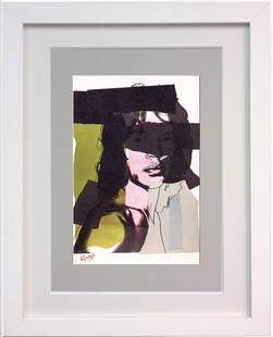 Andy Warhol, 'Mick Jagger FSII.145', Framed Announcement-card, 1975: Artist: Andy Warhol. Title: 'Mick Jagger' FS II.145 Framed Announcement card. Medium: Lithograph Size: Image size: 6" x 4" Framed: 10" x 8" Year: 1975 Description: Signed and numbered on the plate by