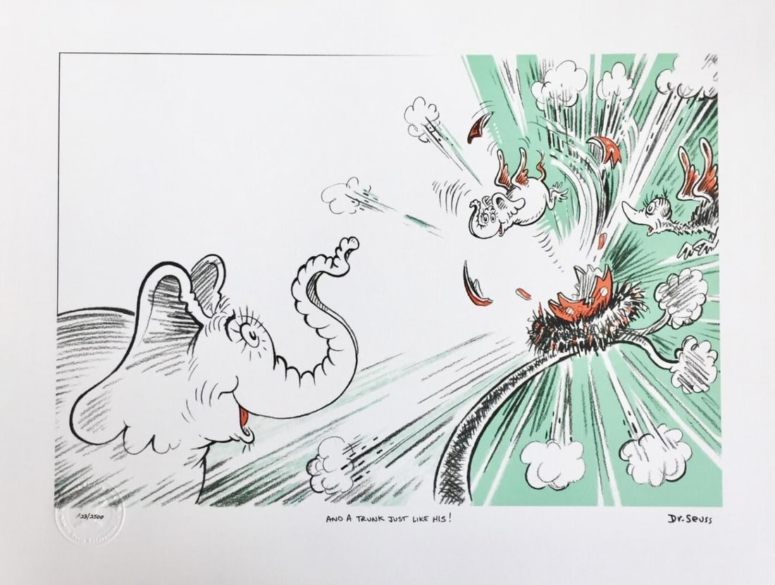 DR. SEUSS 'AND A TRUNK JUST LIKE HIS!' SIGNED & NUMBERED (1 of 2)