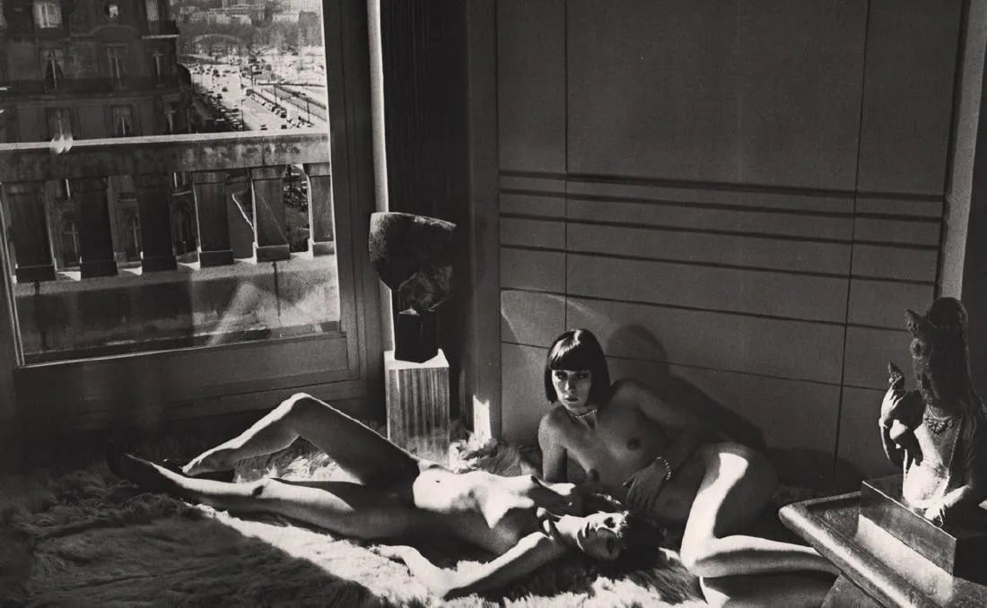 HELMUT NEWTON, MANNEQUINS RECLINING, QUAI D'ORSAY, PARIS, 1977: Photographer: Helmut Newton (Germany, 1920 - 2004) - best known for his erotically charged highly stylized images, Helmut Newton was one of the most influential fashion photographers of all time. Titl