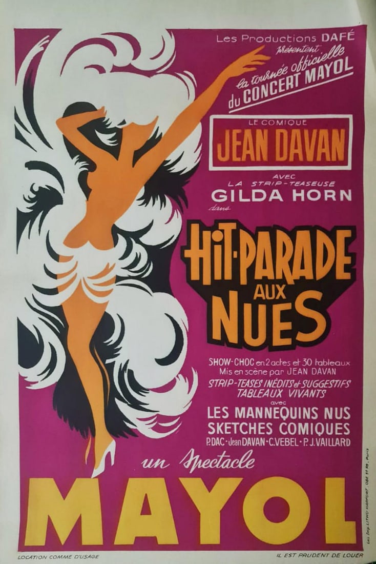 MAYOL VEME EVE NUE (1959) FRENCH ADVERTISING POSTER: Mayol Veme Eve Nue (1959) 15.625" x 23.75" French Advertising Poster LB