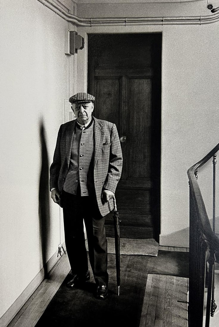 HELMUT NEWTON, BRASSAI AT HIS FRONT DOOR, PARIS, 1975: Photographer: Helmut Newton (Germany, 1920 - 2004) - best known for his erotically charged highly stylized images, Helmut Newton was one of the most influential fashion photographers of all time. Titl