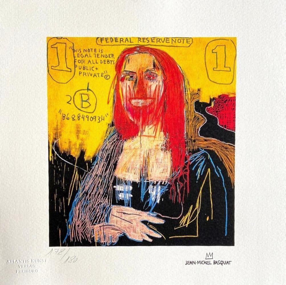 JEAN-MICHEL BASQUIAT, 'MONA LISA- 1987' LIMITED EDITION LITHOGRAPH (1 of 2)