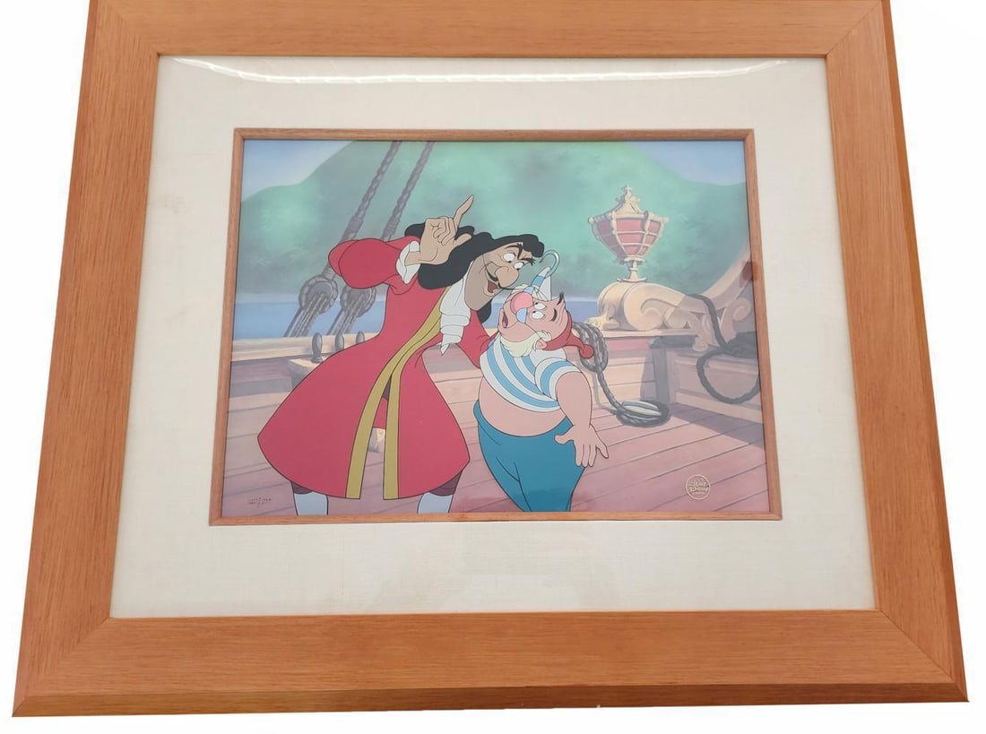 EXTREMELY RARE PETER PAN DISNEY PAINTED CEL 215/500 CAPTAIN HOOK & MR. SMEE 1989 (1 of 4)