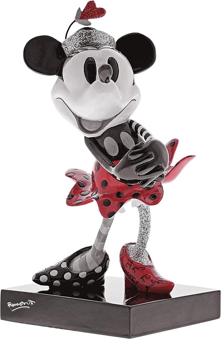 DISNEY BY ROMERO BRITTO CHESHIRE CAT FROM STEAMBOAT MINNIE: Description DISNEY BY ROMERO BRITTO Steamboat Minnie Signed, Romero Britto, on the right foot Material: Stone Resin Product Dimensions: 6.875 inch height Cartoon Character: Disney Provenance: Authoriz