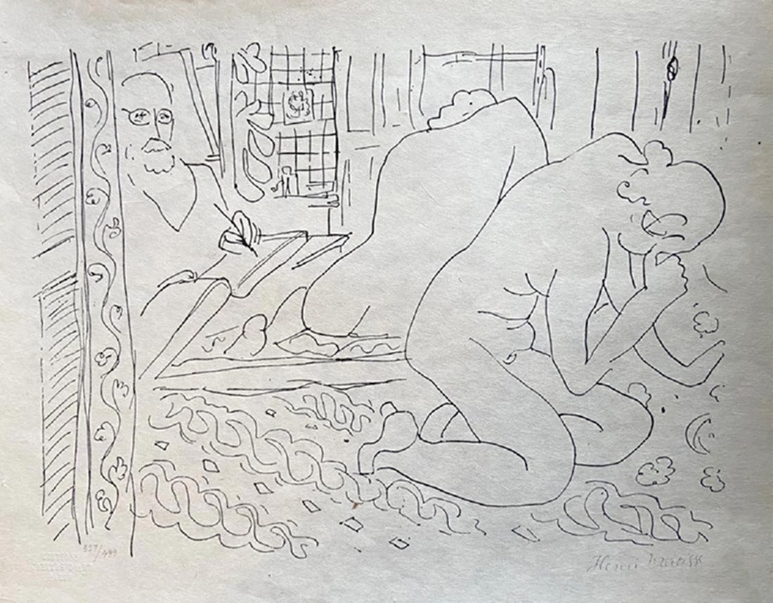 HENRI MATISSE, 'MODELE REFLETE DANS LE MIROIR AVEC LE MAITRE' LITOGRAPH ON JAPON - 1960 (1 of 1)