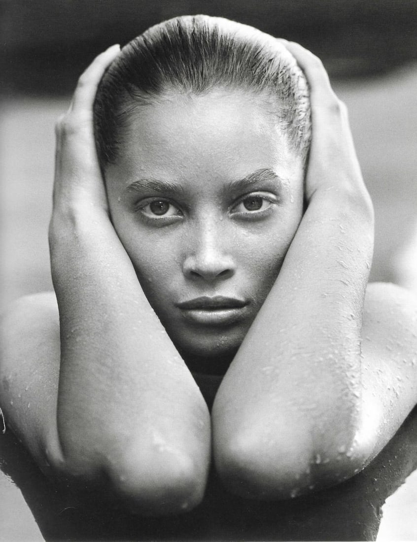 HERB RITTS CHRISTY TURLINGTON HOLLYWOOD, 1988: Photographer: Herbert "Herb" Ritts (American, 1952 - 2002) - renowned fashion, art and celebrity photographer. Title: Christy Turlington Date Of Negative: 1988 Type Of Print: Fine Duotone Photo Engrav