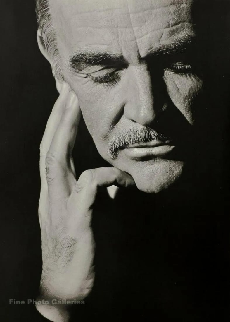 HERB RITTS, SEAN CONNERY, 1989: Photographer: Herbert "Herb" Ritts (American, 1952 - 2002) - renowned fashion, art and celebrity photographer. Title: SEAN CONNERY Date Of Negative: 1989 Type Of Print: Fine Duotone Photo Engraving Da