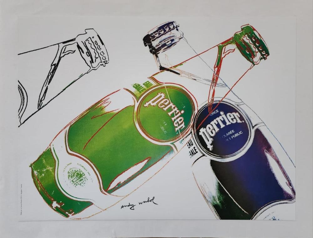 ANDY WARHOL PERRIER POSTER ON LINEN 1983 (1 of 3)