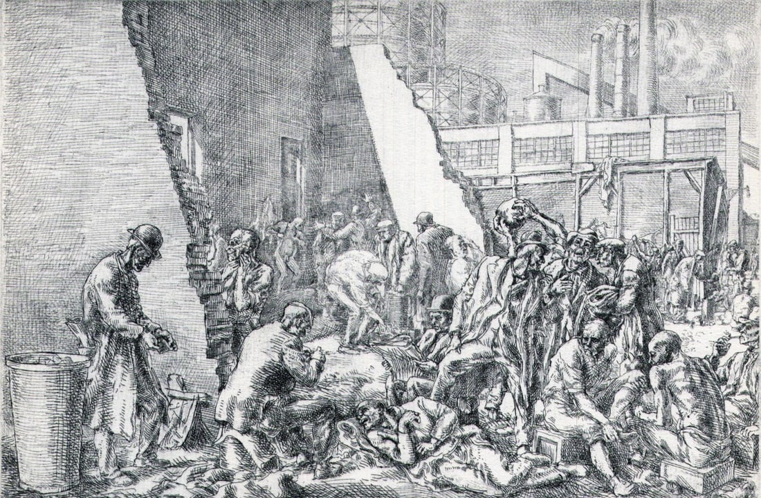 Reginald Marsh, The Jungle, 1934: Artist: Reginald Marsh Title: The Jungle Date Of Negative: 1934 Type Of Print: Vintage Photogravure/Lithograph, Printed from the original plate Date Of Print: 1939 (82 years old print) Paper: Medium w