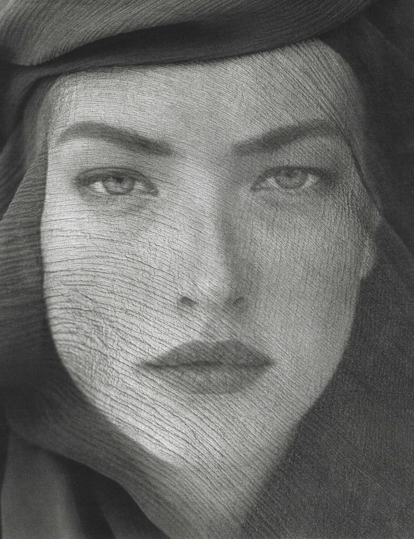 Herb Ritts Tatjana Veiled Head, 1988: Photographer: Herbert "Herb" Ritts (American, 1952 - 2002) - renowned fashion, art and celebrity photographer. Title: Tatjana Veiled Head Date Of Negative: 1988 Type Of Print: Fine Duotone Photo Engra