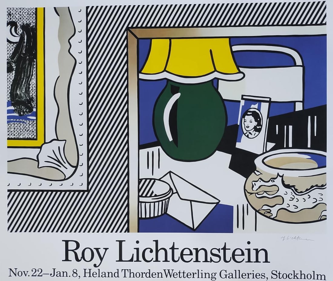 Roy Lichtenstein "Two Paintings" Hand Signed & Framed Lithograph: Description Artist: Roy Lichtenstein Title: Two Paintings Medium: Offset Lithograph Dimensions: 29.25 x 25.5 inches