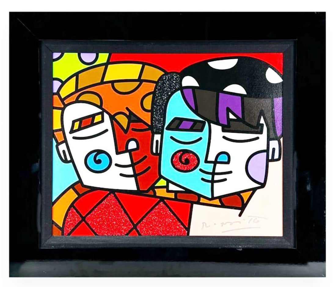 Romero Britto "Brothers" Mixed Media on canvas 2010, signed & numbered (1 of 6)