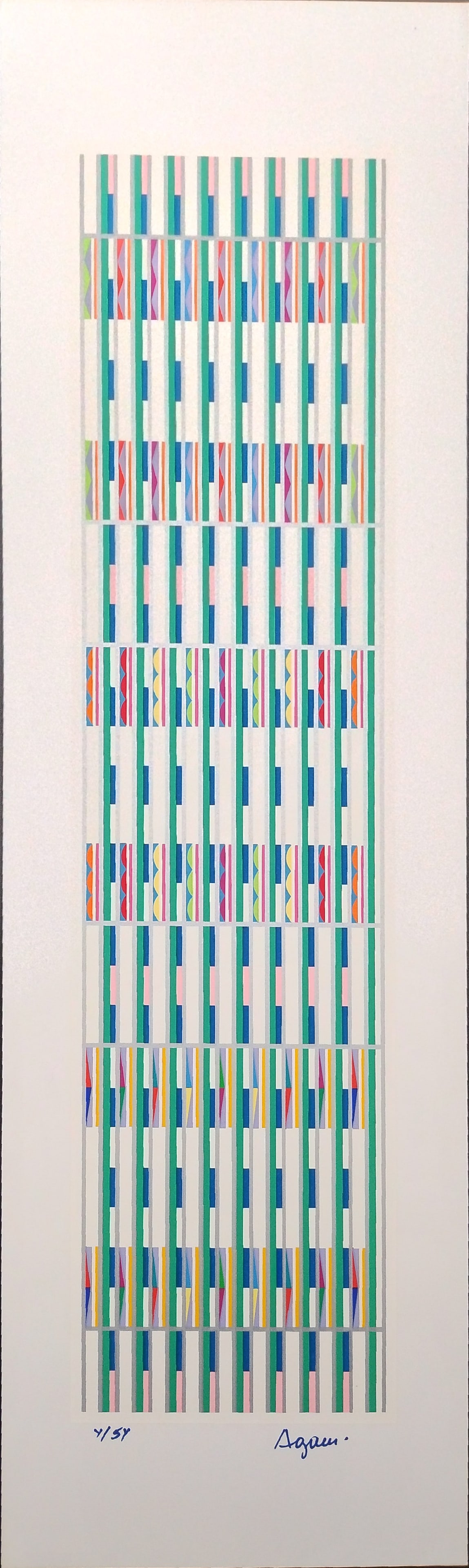 Yaacov Agam, Vertical Orchestration, Serigraph Signed & Numbered Number 4/54 (1 of 3)