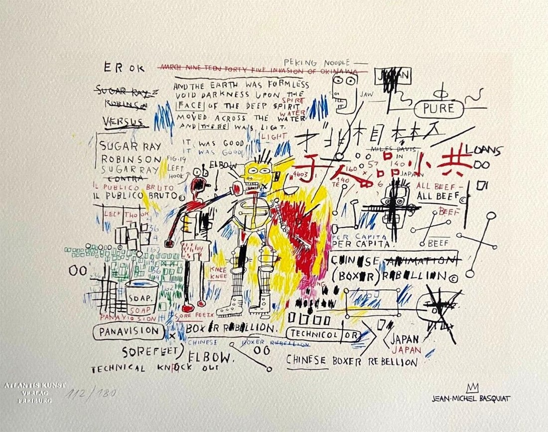 Jean-Michel Basquiat 'Boxer Rebellion - 1987' Limited Edition Lithograph (1 of 2)